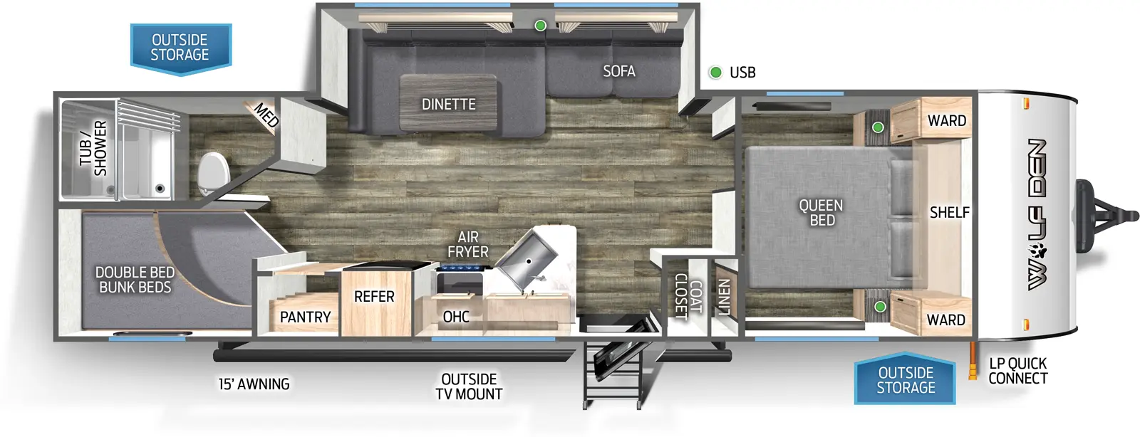 Cherokee 262DBH Floorplan